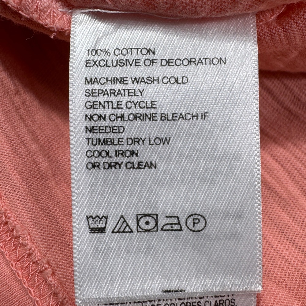 Tommy Bahama Mens Small‎ Coral Pink Slub Cotton Short Sleeve Pocket Polo Shirt - Picture 7 of 9